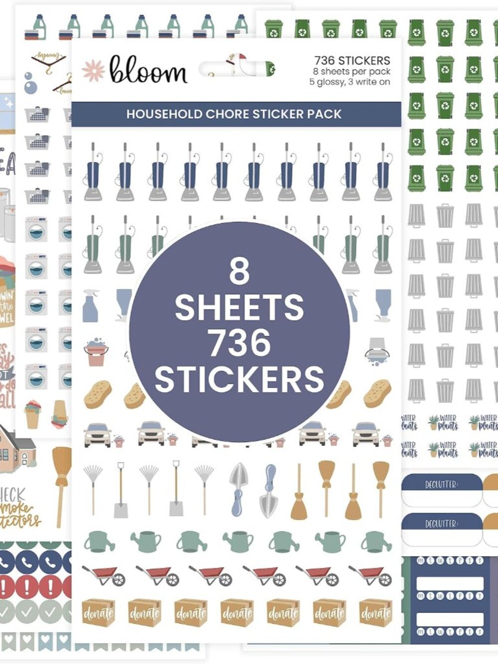 Household Chores Planner Stickers -Essential Variety Pack for Home Productivity